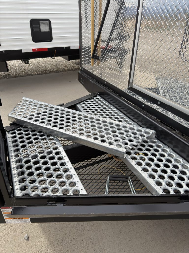 Removable tongue decking with storage beneath.