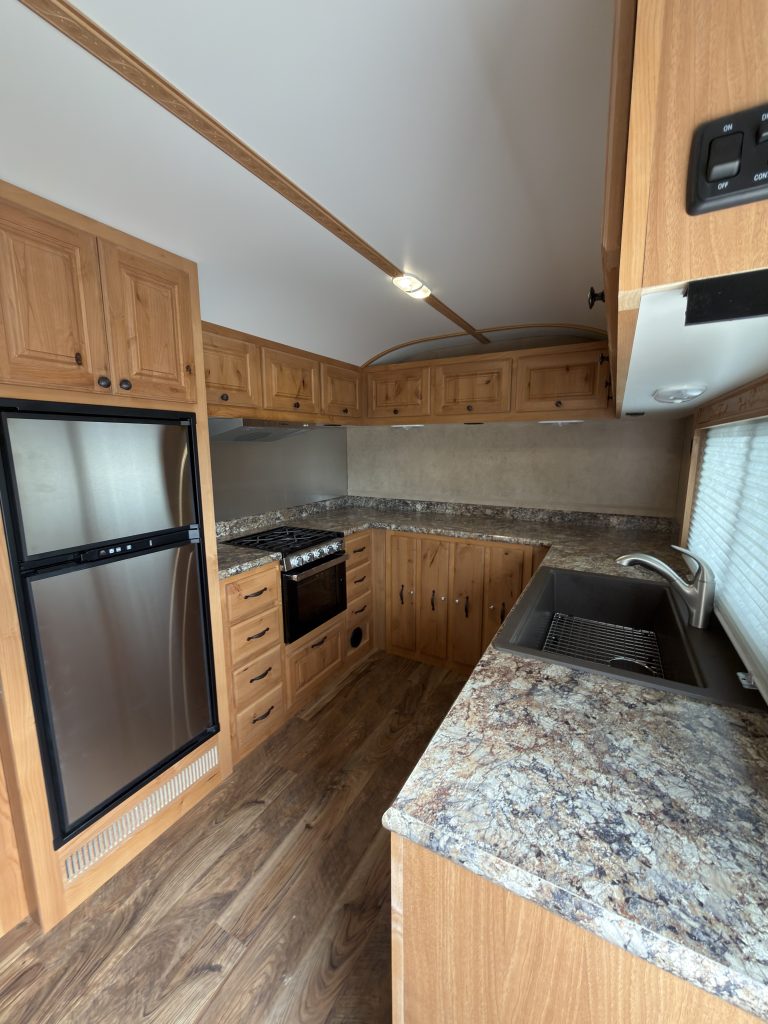 Detail view of Kitchen & Refrigerator in the Schrauth Camp.
