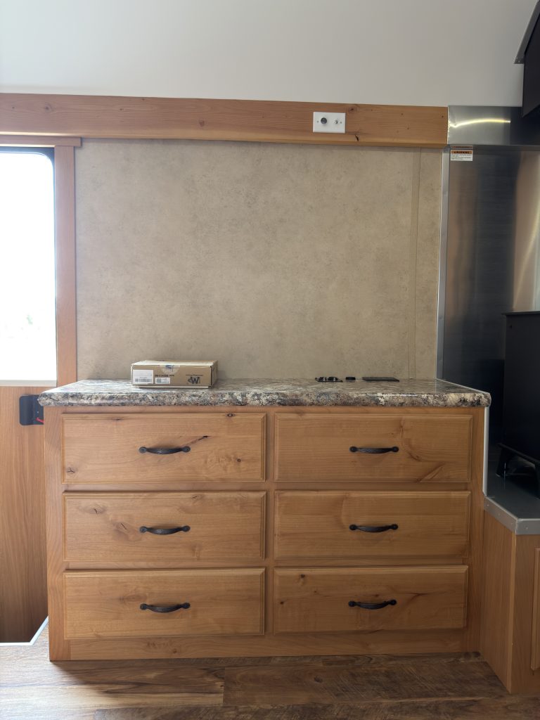 Six-drawer Schrauth Camp entertainment center