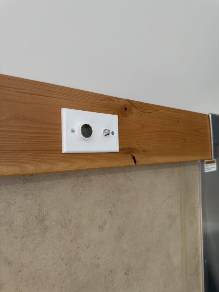 Schrauth Camp TV outlet and connection.