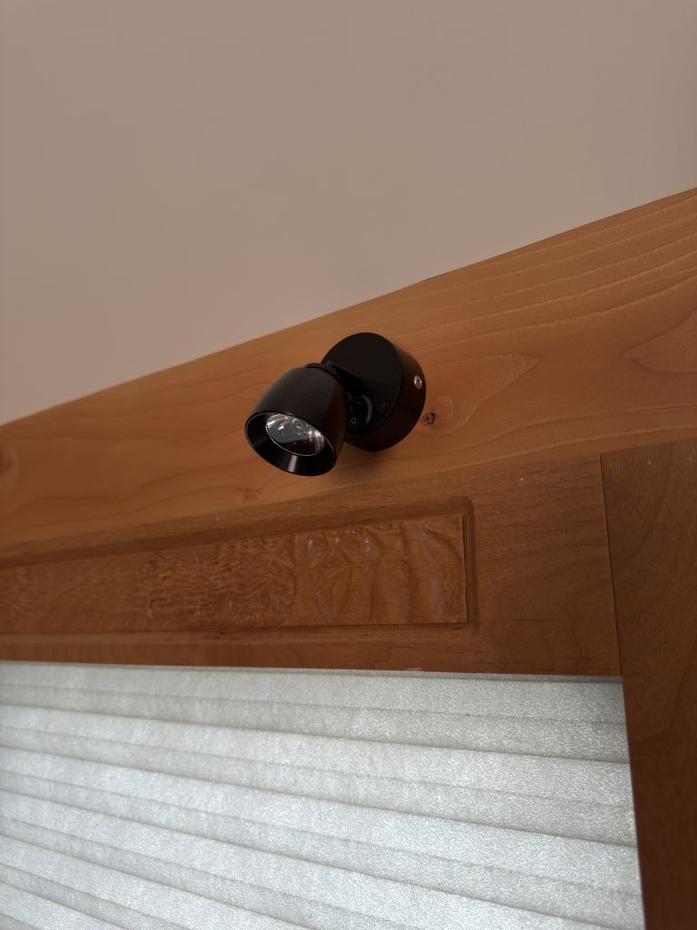 Detail view of Recliner Reading Light in the Schrauth Camp.