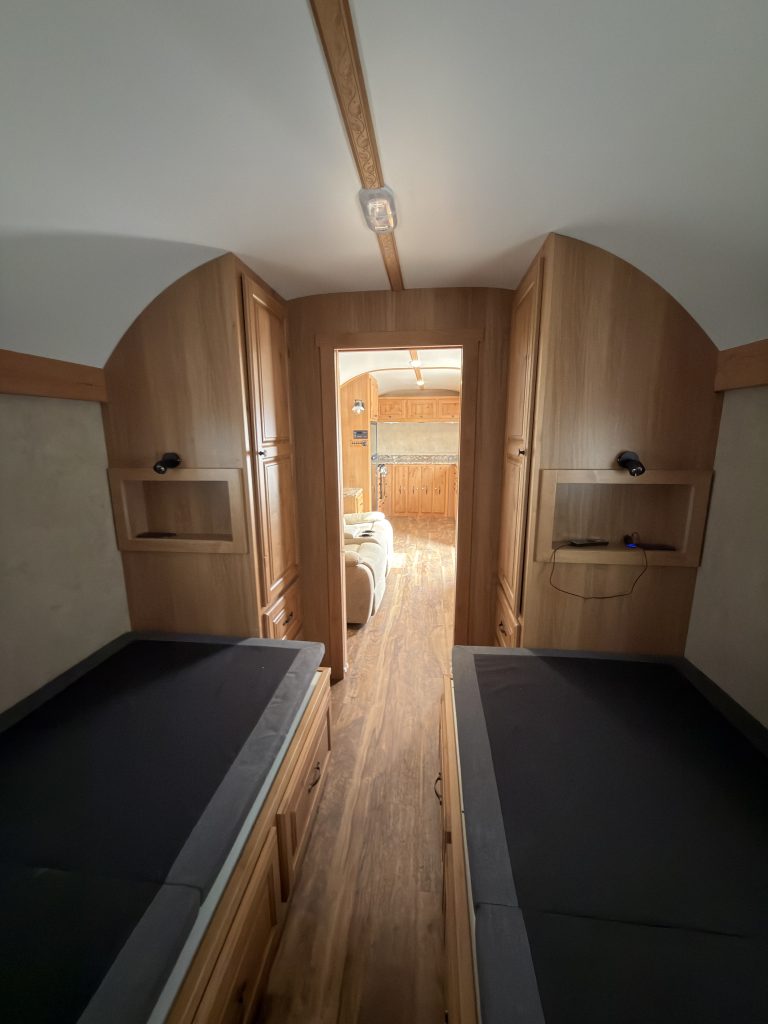 Detail view of Twin XL Bedroom in the Schrauth Camp.