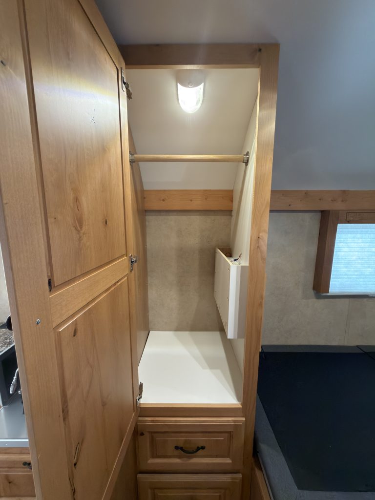 Detail view of Bedroom Wardrobe Interior in the Schrauth Camp.