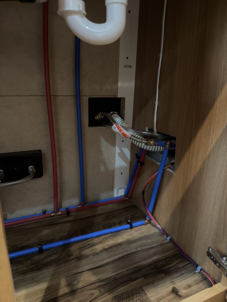 Accessible washer and dryer plumbing connections