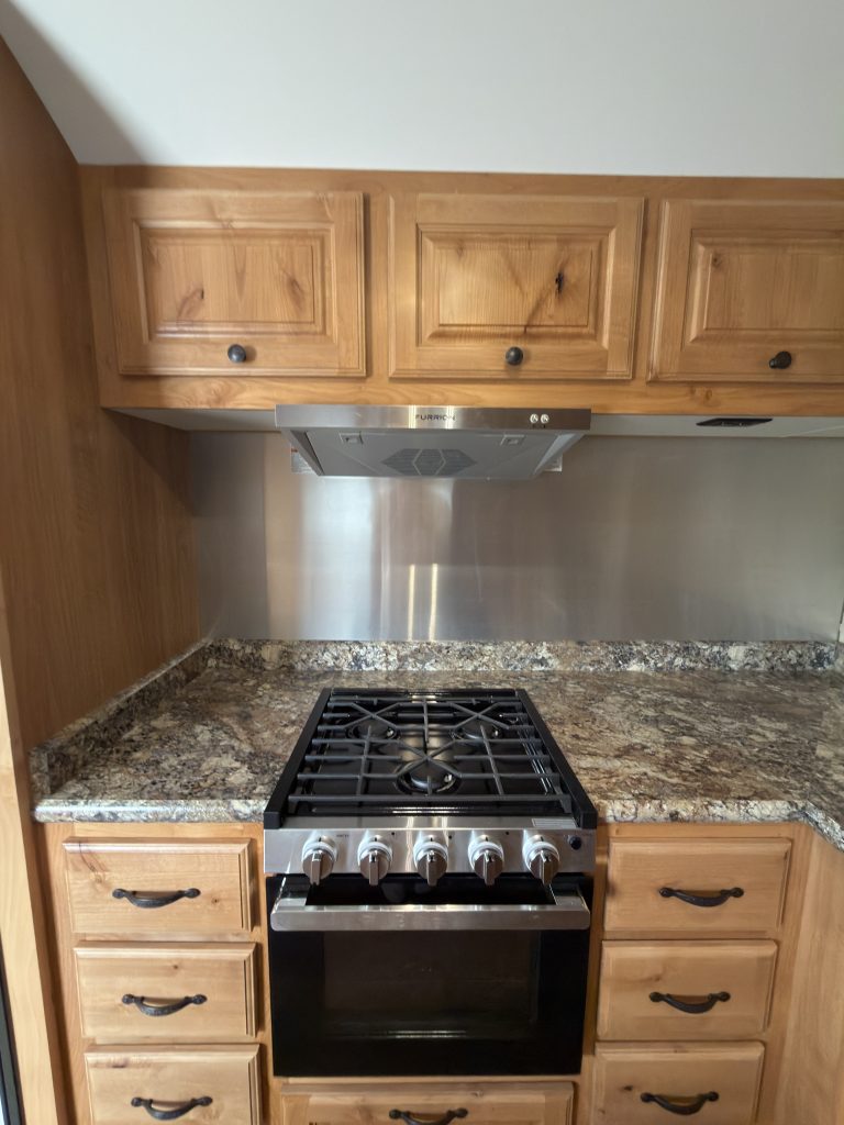 Schrauth Camp three-burner cooktop and oven