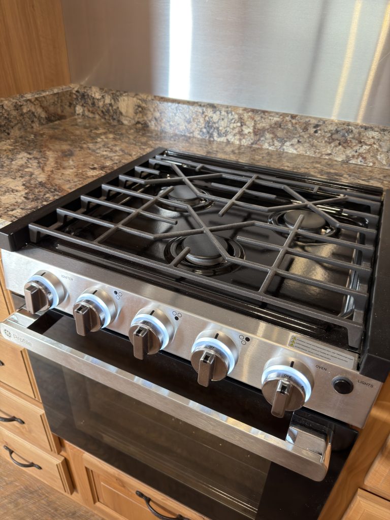 Detail view of Three-Burner Cooktop in the Schrauth Camp.