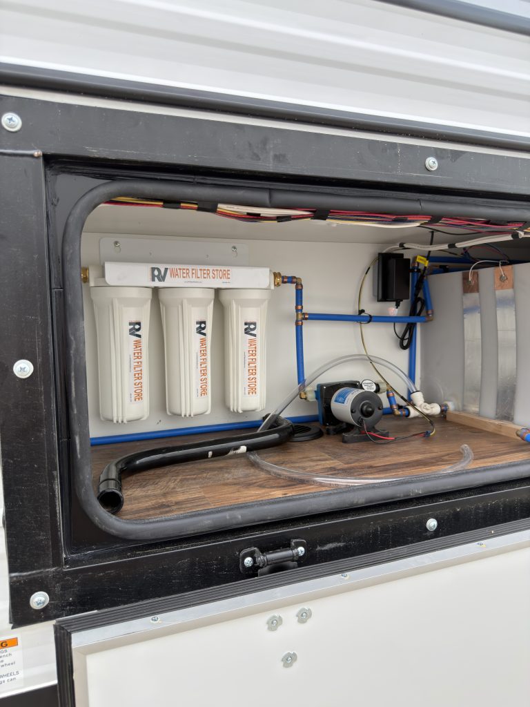 Schrauth Camp water filtration system and pump