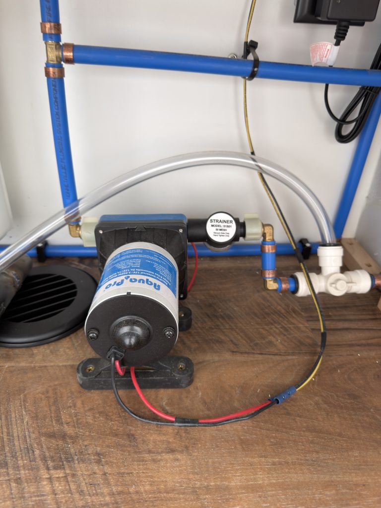 Schrauth Camp fresh-water pump and plumbing