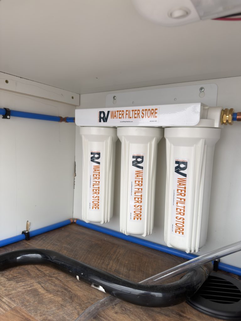 Three-stage water filtration system