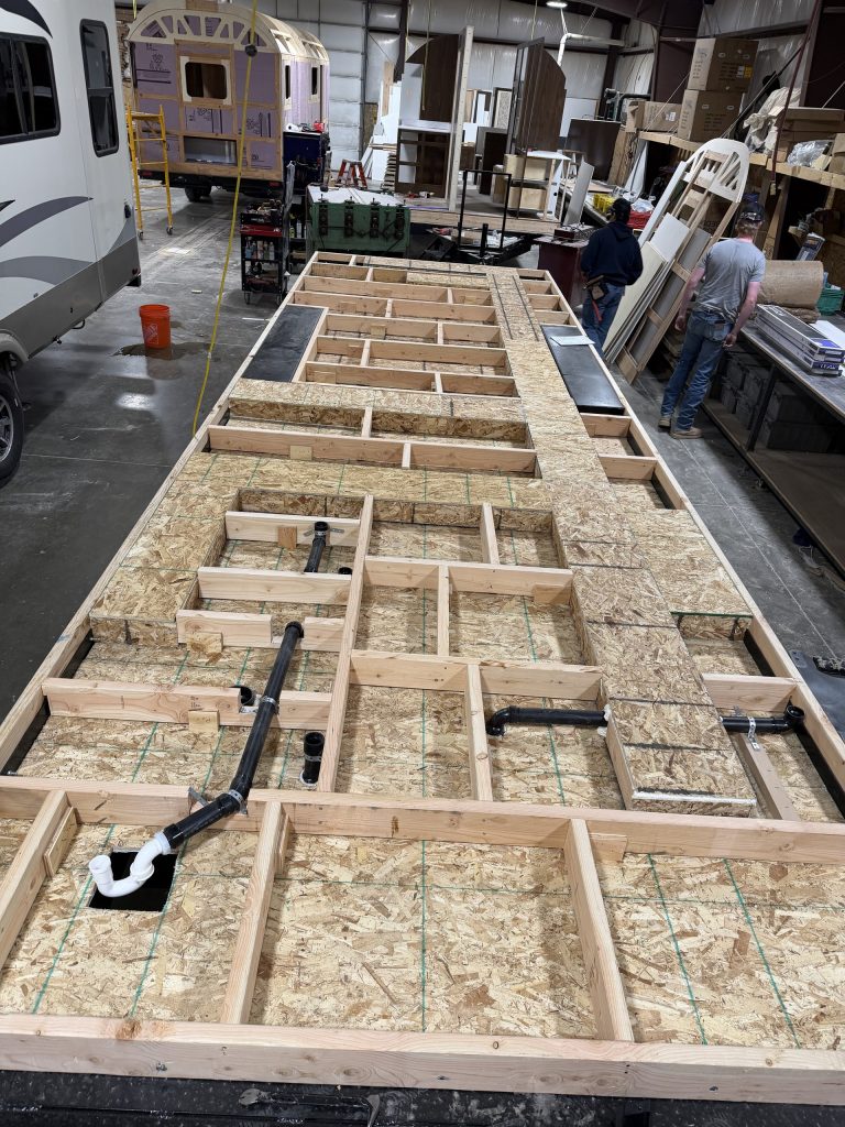 Peak Camp Floor Framing Under Construction