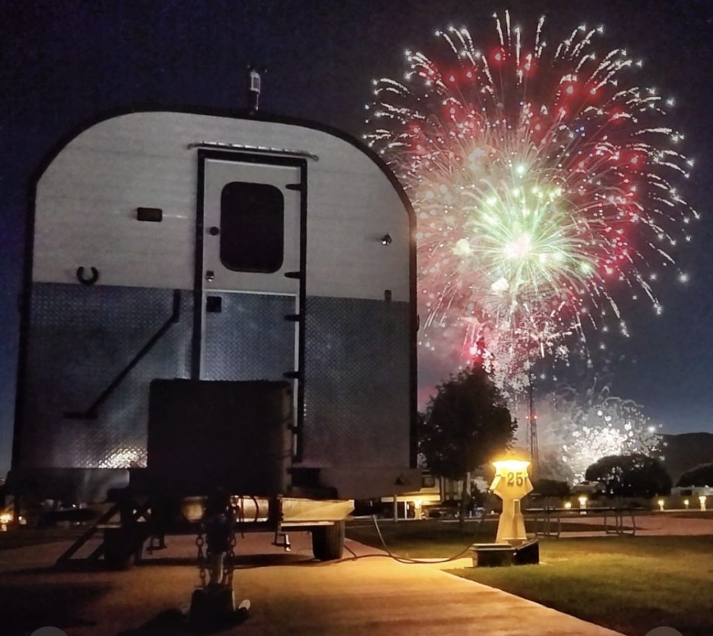 Peak Camp Under Fireworks