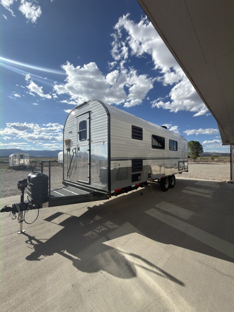 View of the front curb-side exterior of Gail Camp #131.