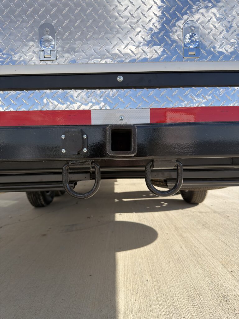 Image of the rear hitch loops and bumper of Gail Camp #131.
