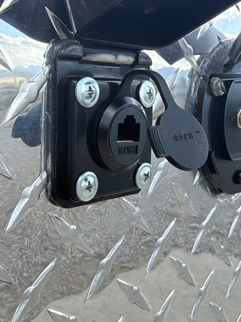 Image of the RJ45 port for Starlink and internet of Gail Camp #131.