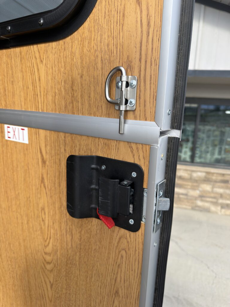 Image of the entry door latch of Gail Camp #131.