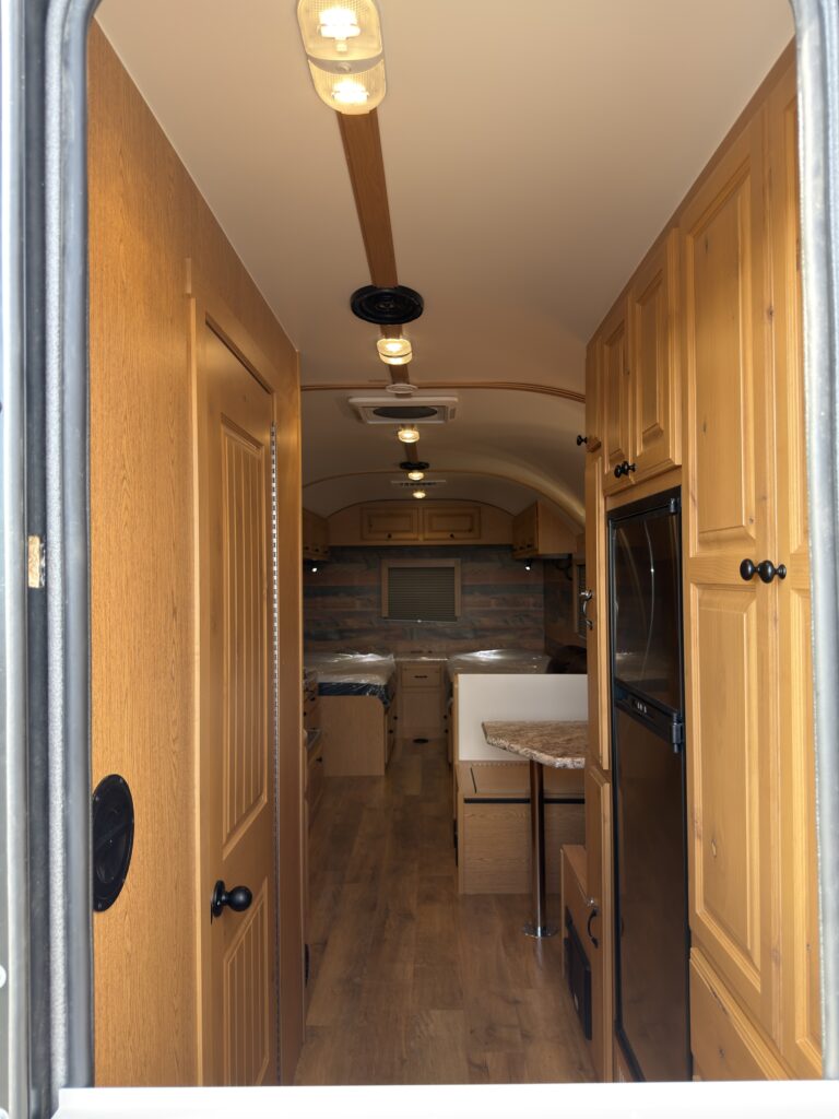 View of the interior from the entry door of Gail Camp #131.