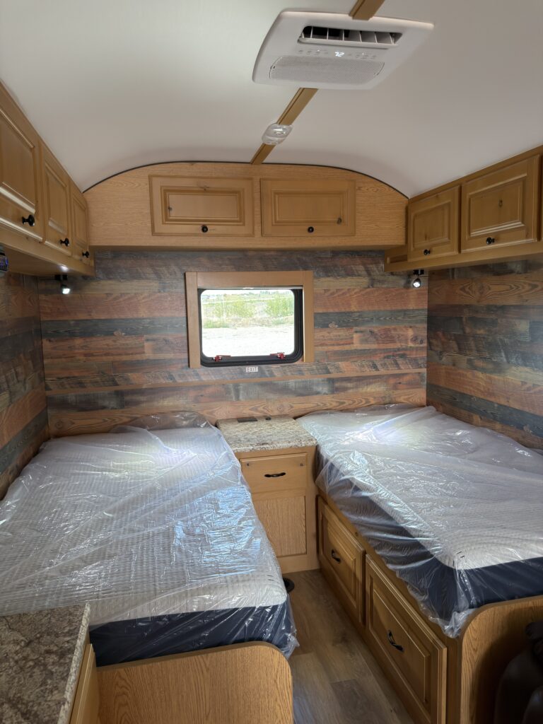 Image of the twin-bed sleeping area of Gail Camp #131.