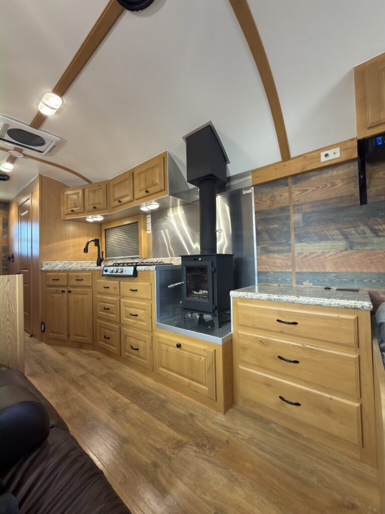 Image of the main cabin kitchen wall of Gail Camp #131.