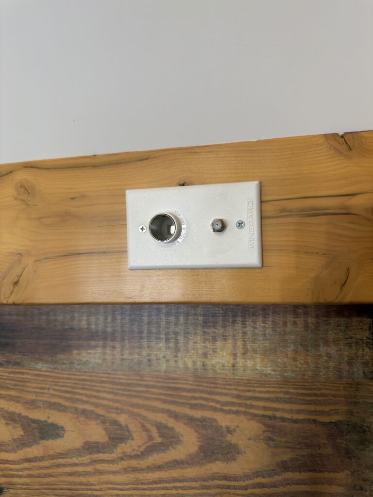 Image of the TV wall connection of Gail Camp #131.