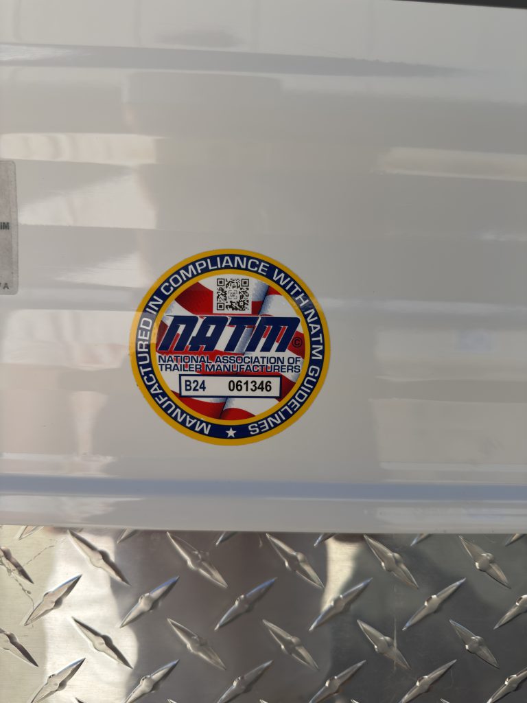 RV Certification Label on Nielsen Camp #133