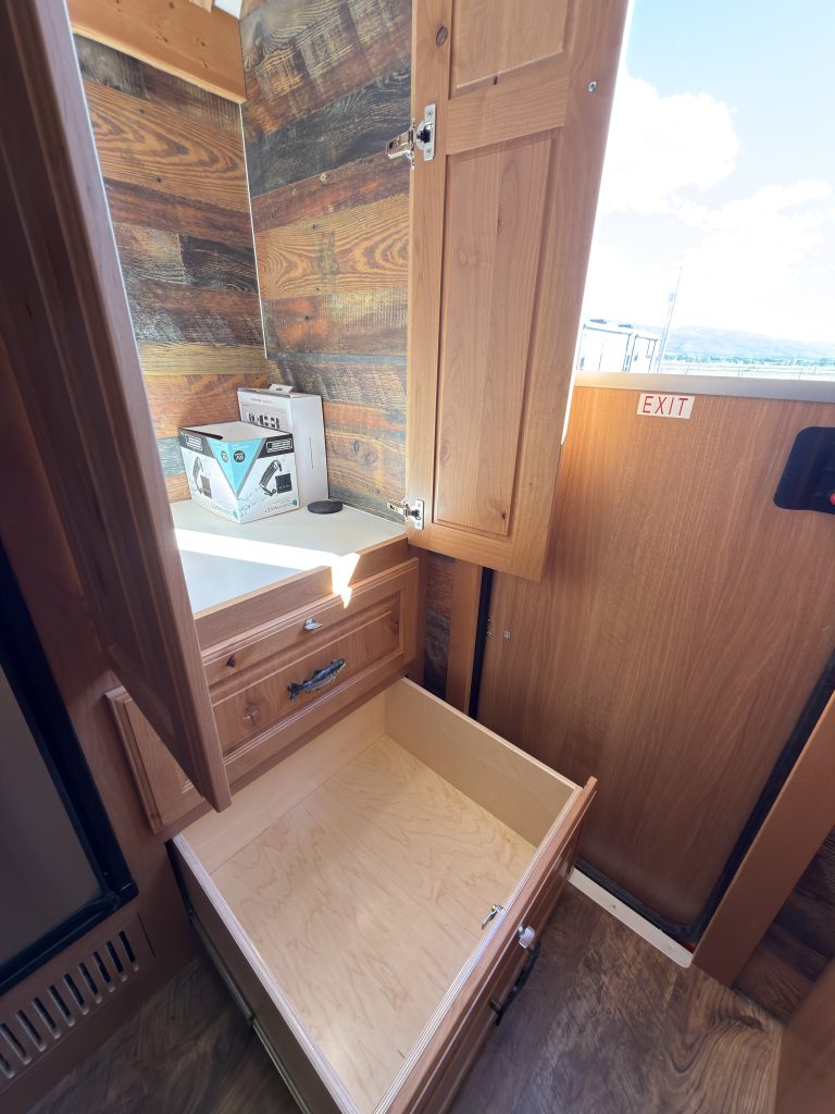 Lower Closet Drawer Open in Nielsen Camp #133