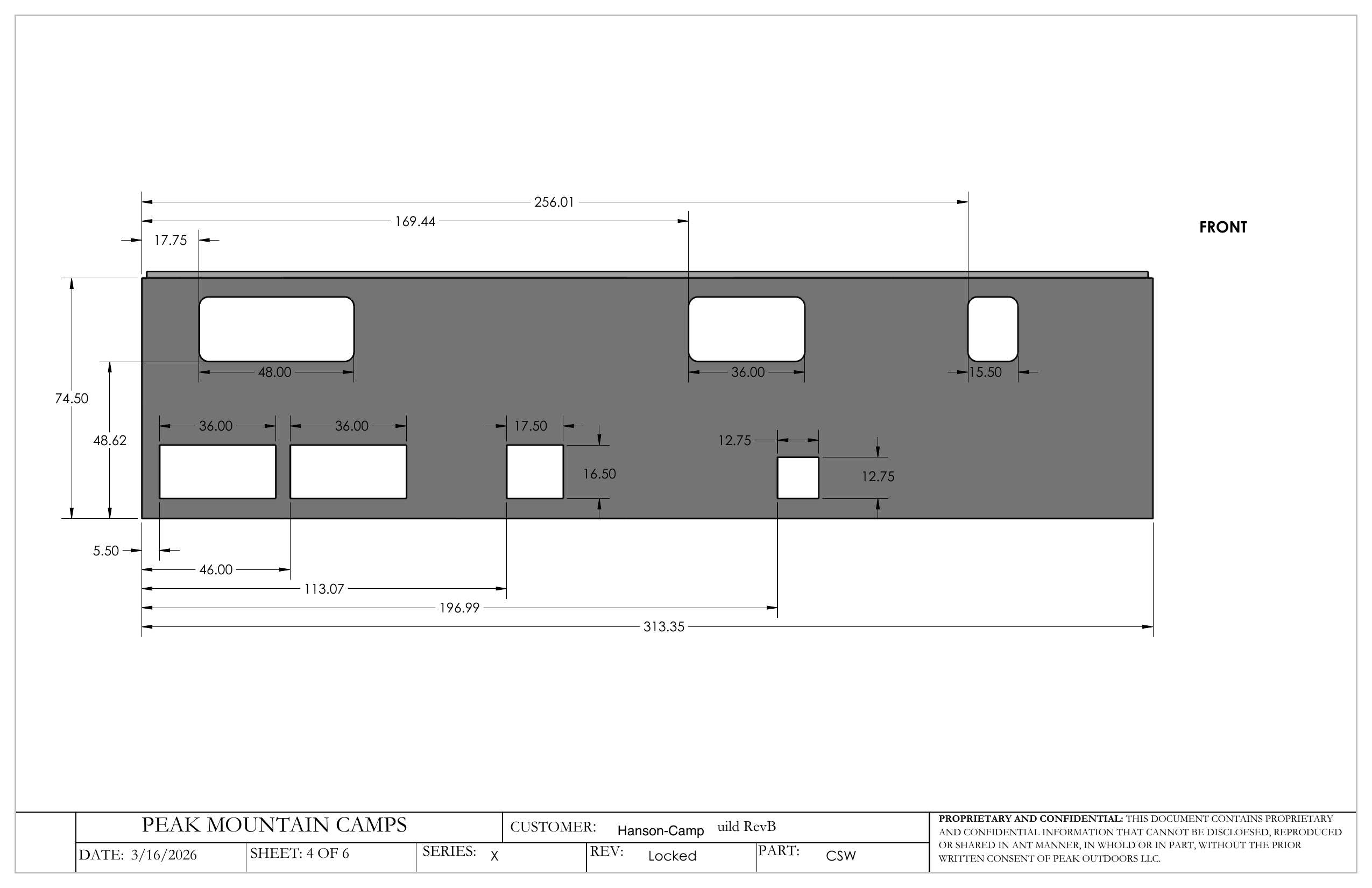 Curbside wall opening plan for Hanson Camp #126.