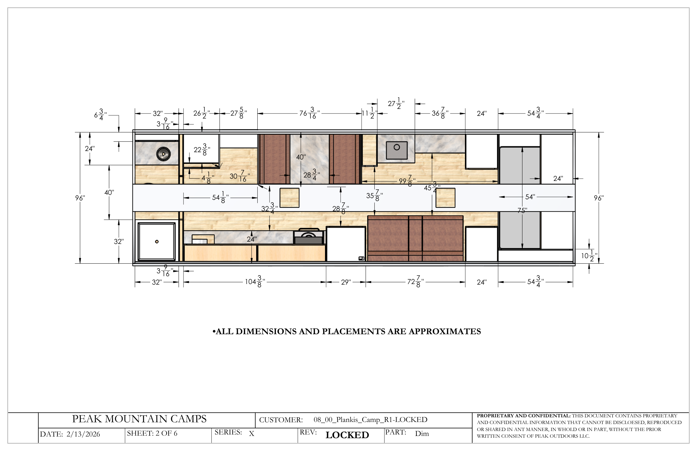 Plankis Camp #124 dimensioned floor plan, drawing page 2 of 6.