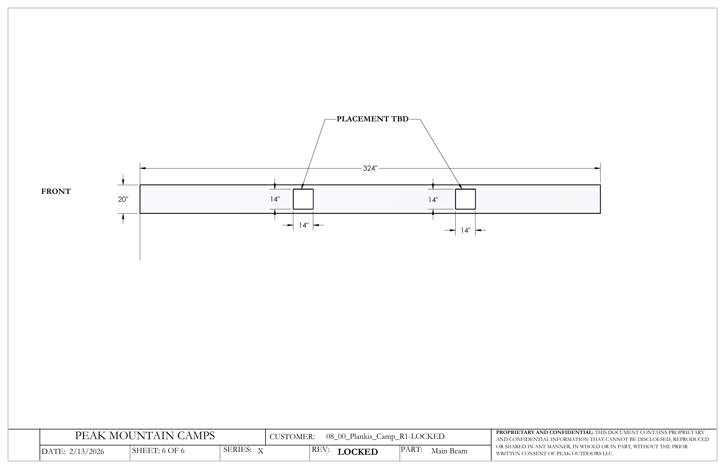 Plankis Camp #124 main beam layout, drawing page 6 of 6.