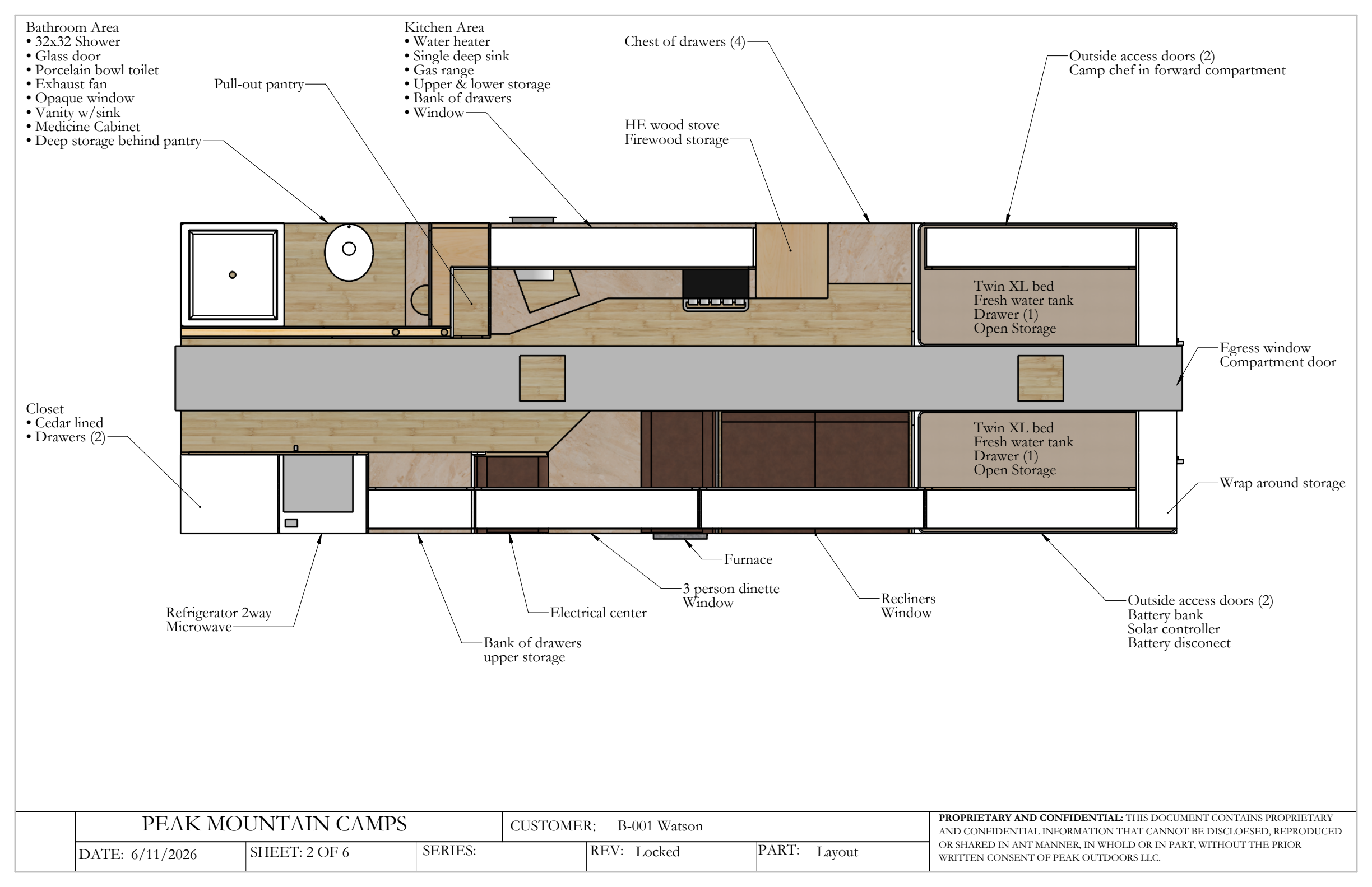 Annotated Interior Layout for Watson Camp #134, page 2 of 6.